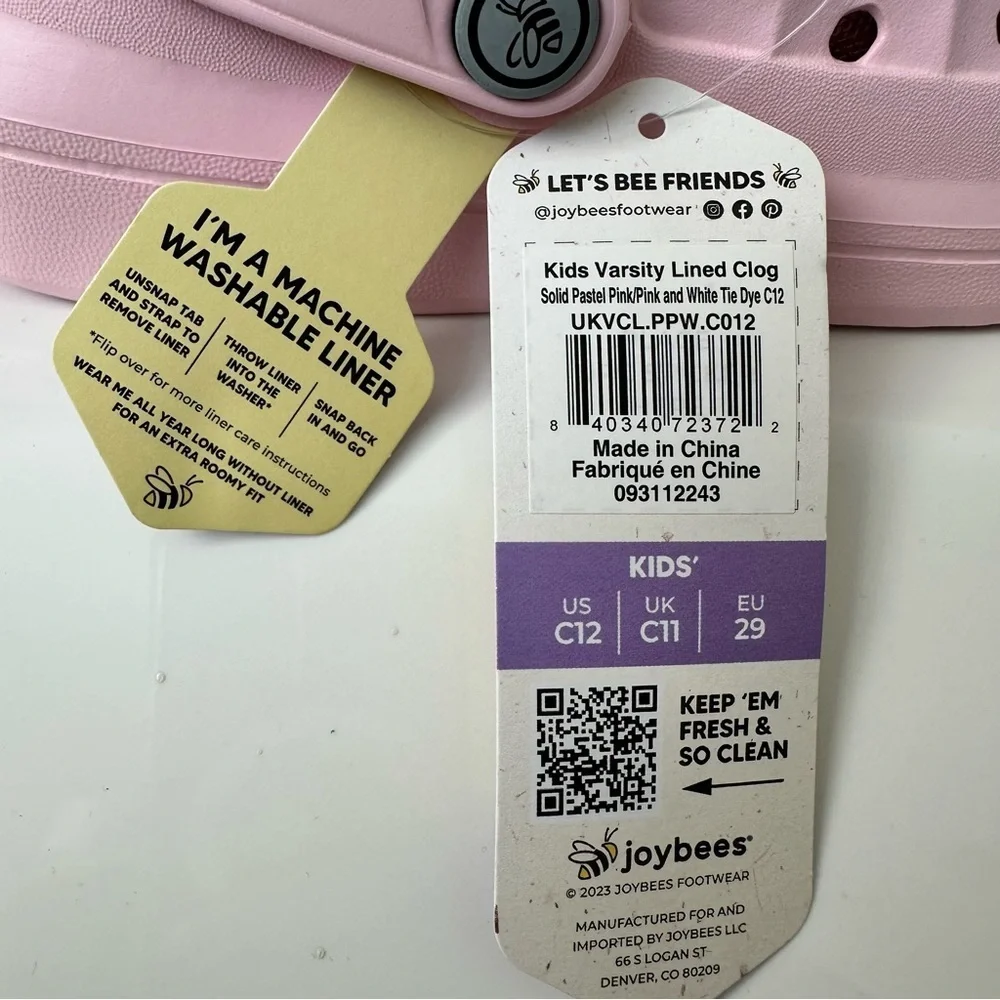 Joybees Varsity Lined Clogs Size 12 Kids